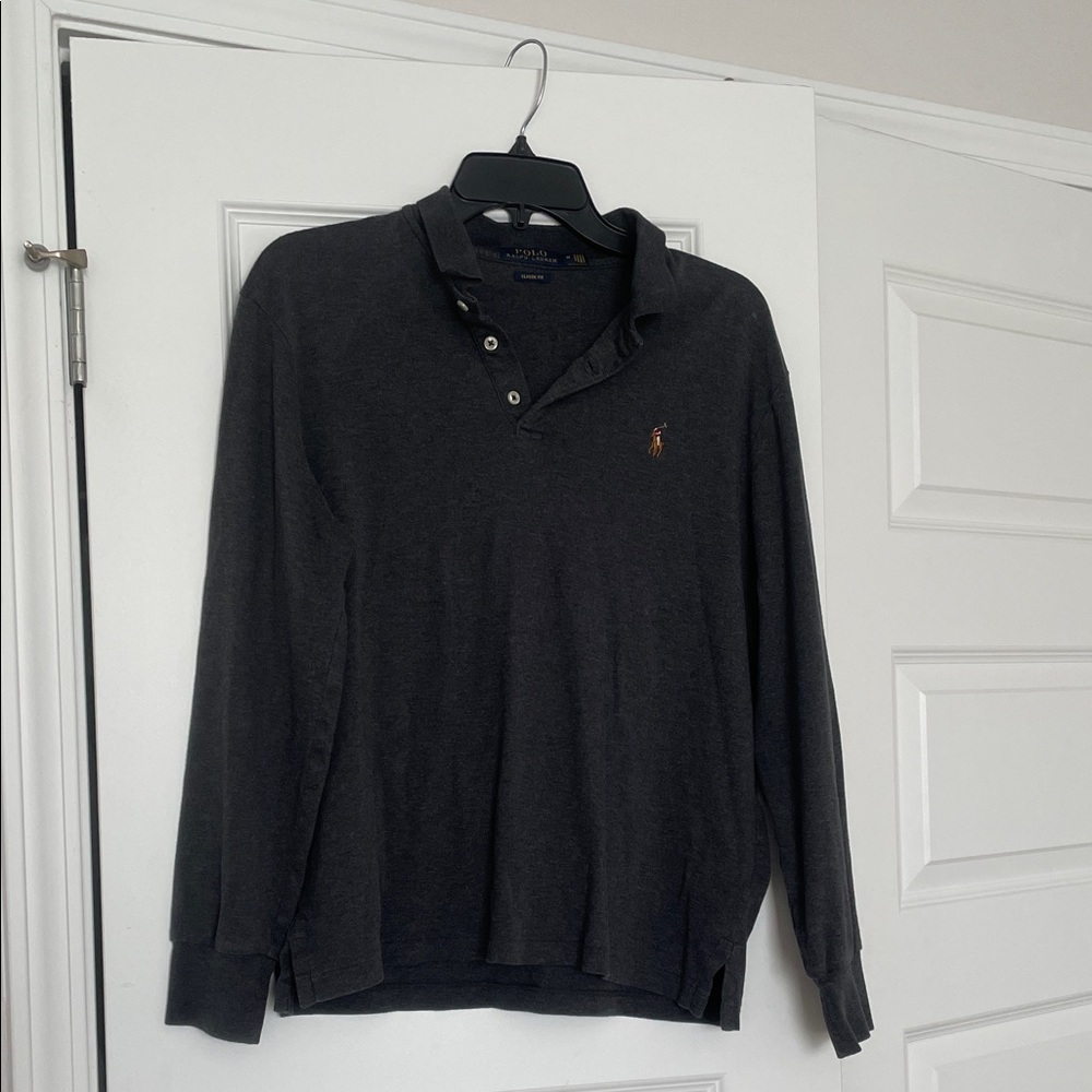 Polo by Ralph Lauren Men's Dark Gray Long Sleeve Polo